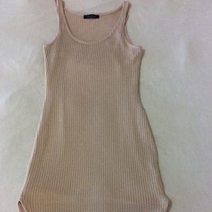 Crochet tank dress with built in slip